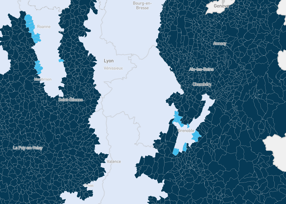 carte-application-loi-montagne zones d'application loi montagne Isère
